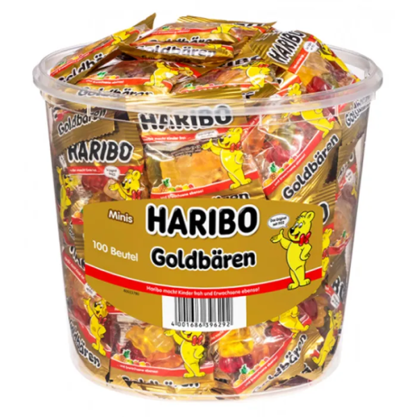 Gratis ab 650 € Bestellwert | Fruchtgummis Haribo Goldbären, 100 Minibeutel